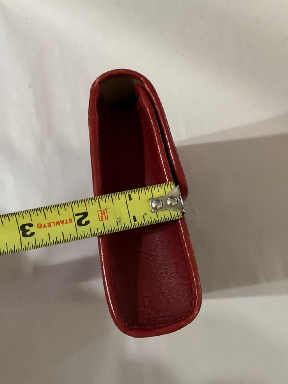 Dior Red Leather Clutch with Gold Ring Hardware - Picture 9 of 14